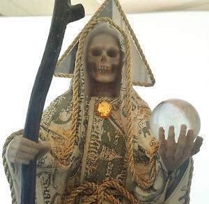 OOAK Religious Gold Santa Muerte La Flaca Mictlantecuhtli Grim Reaper ...